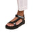 Front - Where's That From Womens/Ladies Hawaii Studded Patent Leather Multi Strap Wide Sandals