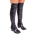 Front - Where's That From Womens/Ladies Britta Faux Leather Mid Heel Thigh-High Boots