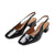 Front - Where's That From Womens/Ladies Michigan Patent Leather Sling Back Wide Low Heel Sandals