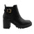 Front - Where's That From Womens/Ladies Kali PU Buckle Detail Stretch Medium Block Heel Ankle Boots