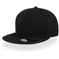 Black - Front - Atlantis Children-Kids Flat Visor 6 Panel Snap Back Cap