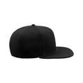 Black - Side - Atlantis Children-Kids Flat Visor 6 Panel Snap Back Cap