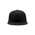 Black - Pack Shot - Atlantis Children-Kids Flat Visor 6 Panel Snap Back Cap