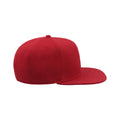 Red - Side - Atlantis Children-Kids Flat Visor 6 Panel Snap Back Cap