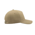 Khaki - Side - Atlantis Liberty Five Buckle Heavy Brush Cotton 5 Panel Cap