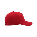 Red - Side - Atlantis Liberty Five Buckle Heavy Brush Cotton 5 Panel Cap