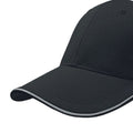 Black - Side - Atlantis Reflect 6 Panel Reflective Piping Baseball Cap