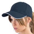 Navy - Back - Atlantis Reflect 6 Panel Reflective Piping Baseball Cap