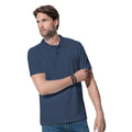 Navy - Back - Stedman Mens Cotton Polo