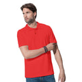 Scarlet Red - Back - Stedman Mens Cotton Polo