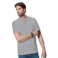 Heather Grey - Back - Stedman Mens Cotton Polo