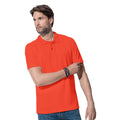 Brilliant Orange - Back - Stedman Mens Cotton Polo