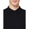 Black Opal - Side - Stedman Mens Long Sleeved Cotton Polo