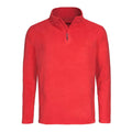 Scarlet Red - Front - Stedman Mens Active Half Zip Fleece