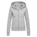 Heather Grey - Front - Stedman Womens-Ladies Active Zip Hood