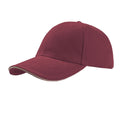 Burgundy - Front - Atlantis Liberty Sandwich Heavy Brush Cotton 6 Panel Cap (Pack Of 2)