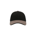 Black-Grey - Back - Atlantis Liberty Sandwich Heavy Brush Cotton 6 Panel Cap (Pack Of 2)