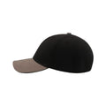 Black-Grey - Pack Shot - Atlantis Liberty Sandwich Heavy Brush Cotton 6 Panel Cap (Pack Of 2)