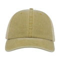 Khaki - Back - Atlantis Unisex Case Pigment Dyed 6 Panel Trucker Cap