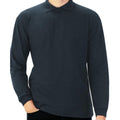 Dark Heather - Back - Casual Classic Mens Long Sleeve Polo