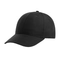 Black - Front - Atlantis Recy Six Recycled Polyester Baseball Cap