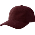 Burgundy - Front - Atlantis Unisex Adult Creep S Corduroy Recycled Baseball Cap