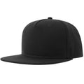 Black - Side - Atlantis Unisex Adult 5 Panel Snapback Baseball Cap