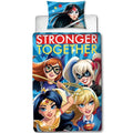 Blue - Front - Superhero Girls Stronger Together Duvet Cover Set
