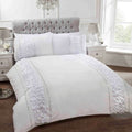 White - Back - Rapport Provence Diamante Ruffled Duvet Cover Set