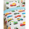 White-Blue-Red - Back - PriceRightHome Childrens-Kids Trucks & Transport Duvet Cover Set