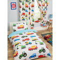 White-Blue-Red - Side - PriceRightHome Childrens-Kids Trucks & Transport Duvet Cover Set