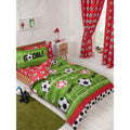 Green-Red-Black - Back - Bedding & Beyond Childrens-Kids Football Duvet Cover Set