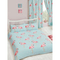 Blue-Pink - Back - Fifi Flamingo Fitted Sheet Set