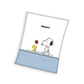 White-Blue-Black - Front - Peanuts Fleece Snoopy Blanket