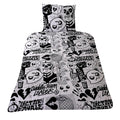 Black-White-Blue - Back - Fortnite Cotton Comic Duvet Cover Set