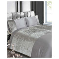 Grey-Silver - Back - Rapport Crushed Velvet Duvet Cover Set