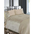 Natural-Cream - Front - Rapport Crushed Velvet Duvet Cover Set