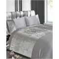 Grey-Silver - Front - Rapport Crushed Velvet Duvet Cover Set