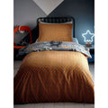 Grey-Orange - Back - Gamer Glow In The Dark Duvet Cover Set