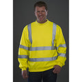 Hi-Vis Yellow - Back - Yoko Unisex Hi-Vis Heavyweight Sweatshirt