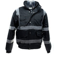 Black - Back - Yoko Mens Hi-Vis Bomber Jacket