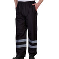 Black - Back - Yoko Mens Hi-Vis Waterproof Contractor Over Trousers