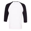 White-Black - Back - Canvas Mens 3-4 Sleeve Baseball T-Shirt