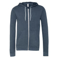 Heather Navy - Front - Canvas Unixex Zip-up Polycotton Fleece Hooded Sweatshirt - Hoodie