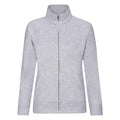 Heather Grey - Front - Fruit Of The Loom Ladies-Womens Lady-Fit Fleece Sweatshirt Jacket