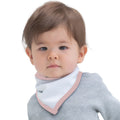 White-Powder Pink - Back - Babybugz Baby Plain Bandana Bib