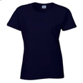 White - Close up - Gildan Ladies-Womens Heavy Cotton Missy Fit Short Sleeve T-Shirt