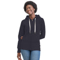 Dark Navy - Back - Mantis Womens-Ladies Superstar Zip Hooded Sweatshirt - Hoodie