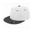 White-Black - Front - Result Unisex Core Bronx Original Flat Peak Snapback Dual Colour Cap