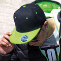 Black-Lime Green - Back - Result Unisex Core Bronx Original Flat Peak Snapback Dual Colour Cap